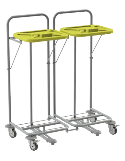 VK 80 - 2N vozík na třídění odpadu a prádla, nožní otevírání plast - VK - žlutý